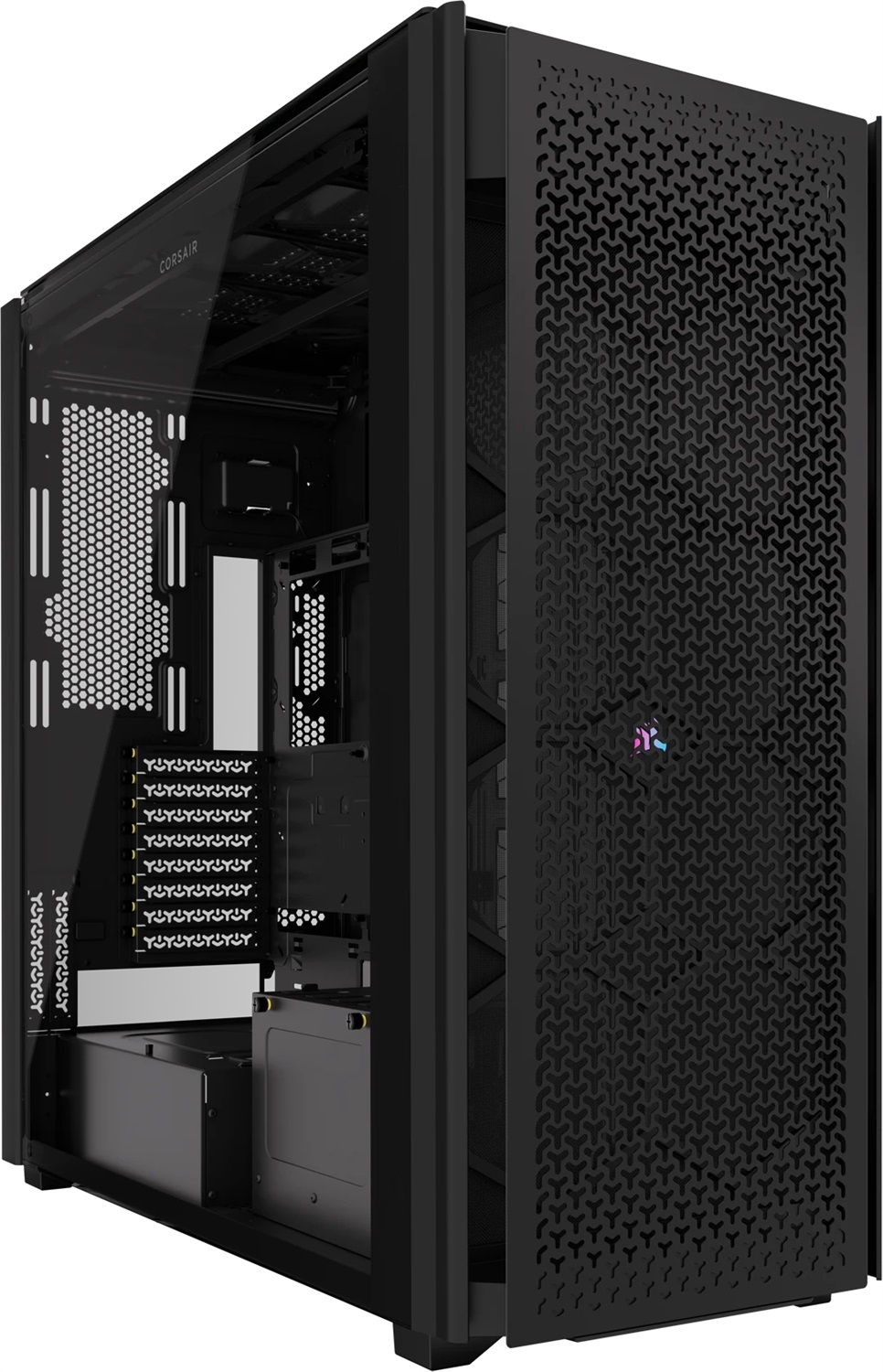 Corsair 9000D RGB AIRFLOW Full Tower Case PC Nero - Acciaio Inox e Vetro Temperato, Compatibile con Mini-ITX/mATX/ATX/E-ATX/SSI-EEB, Sistema InfiniRail per Ventole
