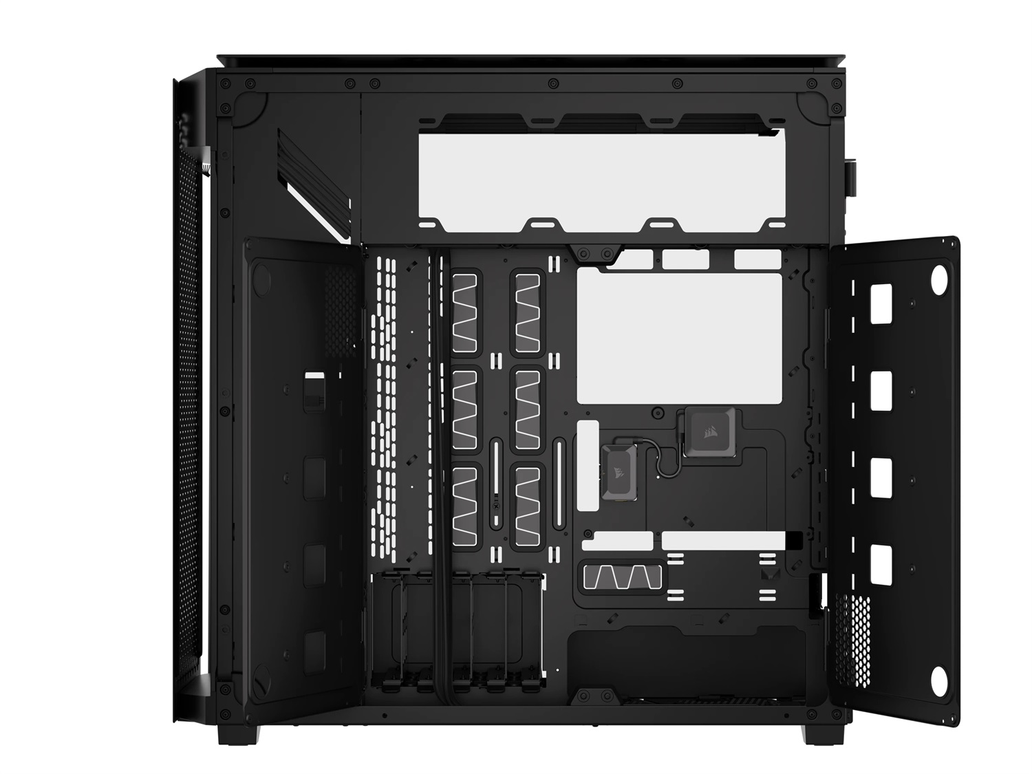 Corsair 9000D RGB AIRFLOW Full Tower Case PC Nero - Acciaio Inox e Vetro Temperato, Compatibile con Mini-ITX/mATX/ATX/E-ATX/SSI-EEB, Sistema InfiniRail per Ventole