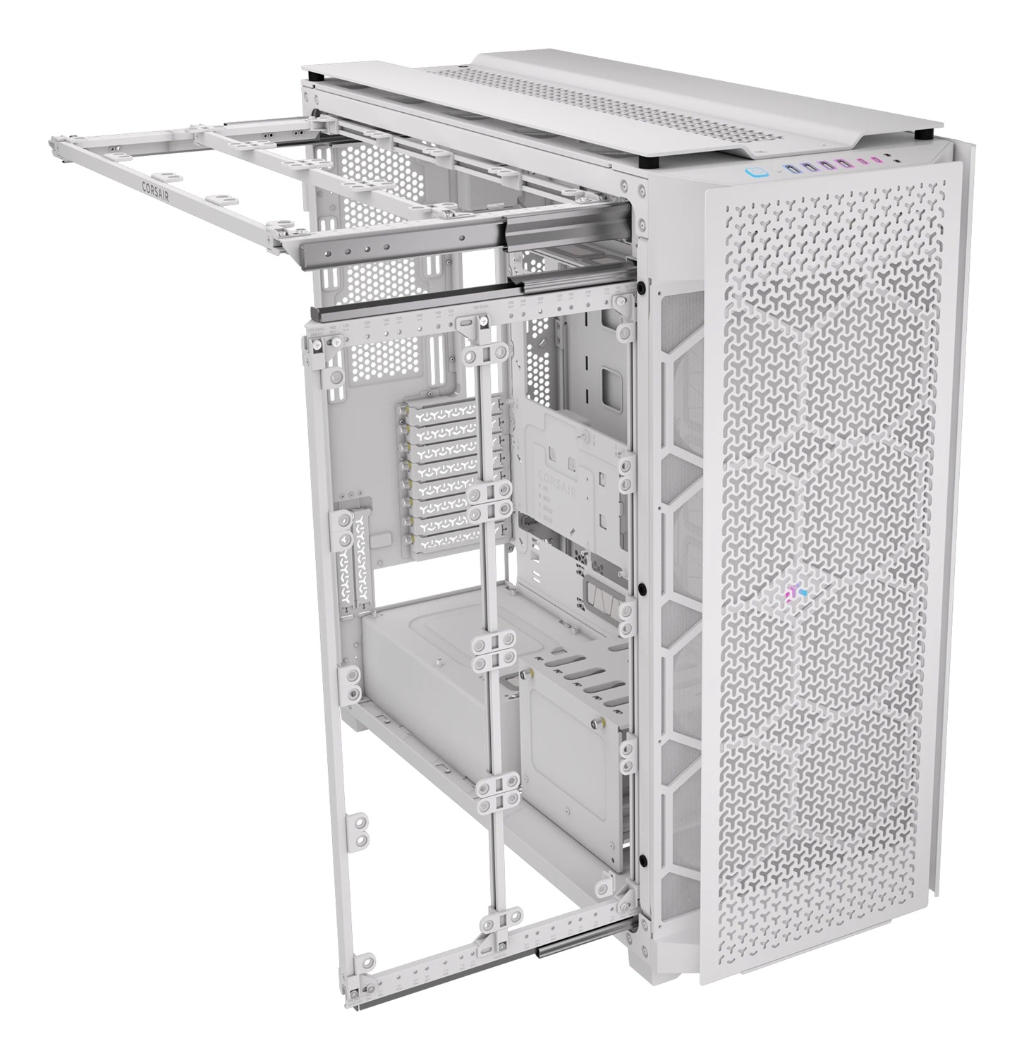 Corsair 9000D RGB AIRFLOW Full Tower Bianco - Case PC in Acciaio Inox e Vetro Temperato, Compatibile con Mini-ITX, mATX, ATX, E-ATX