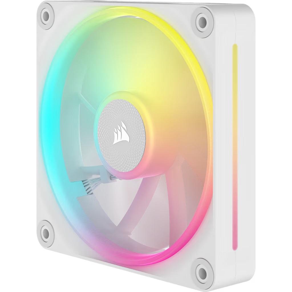 CORSAIR iCUE LINK LX120 RGB Ventilatore 12 cm PWM Bianco - 400-2400 Giri/min, Illuminazione RGB con Doppio Anello Luminoso