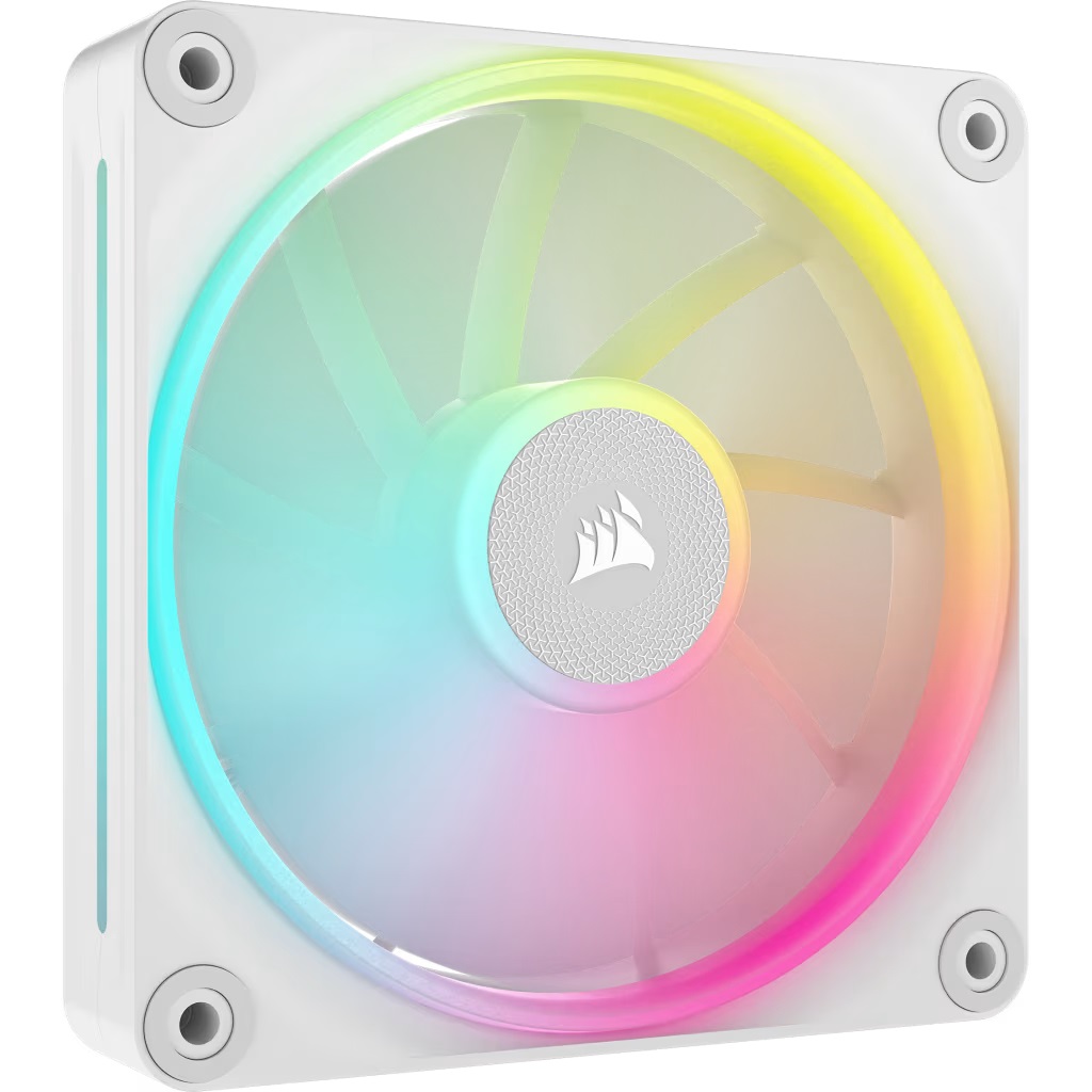CORSAIR iCUE LINK LX120 RGB Ventilatore 12 cm PWM Bianco - 400-2400 Giri/min, Illuminazione RGB con Doppio Anello Luminoso
