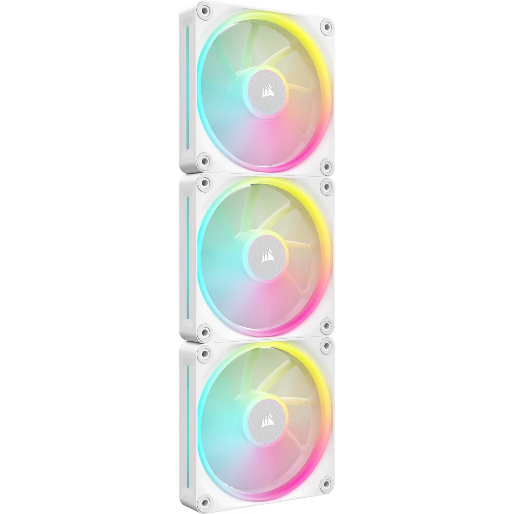 Corsair iCUE LINK LX120 RGB Ventole per Computer 120 mm PWM - Confezione Tripla con Doppio Anello Luminoso, 18 LED, iCUE LINK Hub Incluso, Bianco