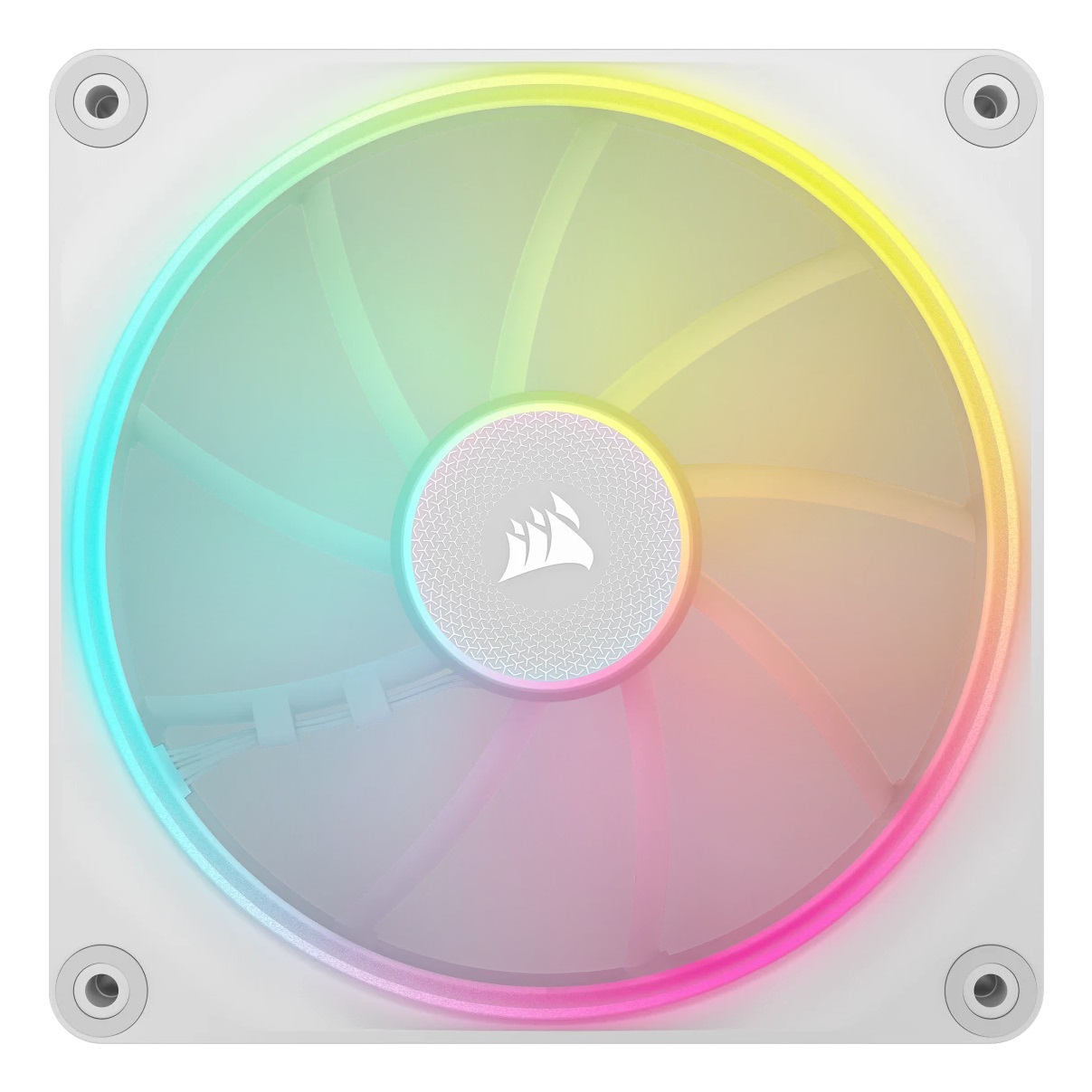 CORSAIR iCUE Link LX140 RGB Ventilatori 140mm PWM - Kit da 2 con Doppio Anello Luminoso e iCUE LINK System Hub - Bianco