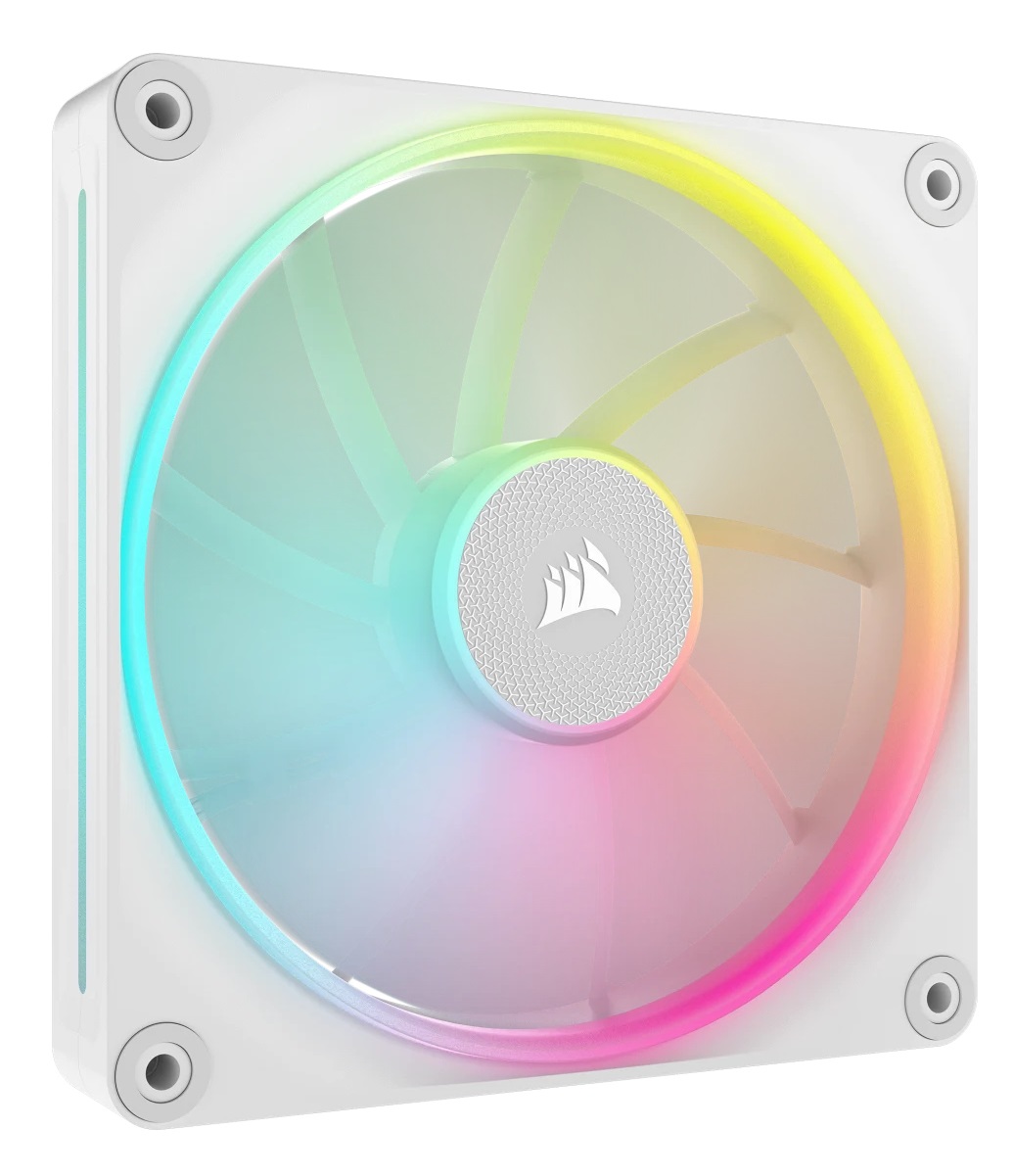 CORSAIR iCUE Link LX140 RGB Ventilatori 140mm PWM - Kit da 2 con Doppio Anello Luminoso e iCUE LINK System Hub - Bianco