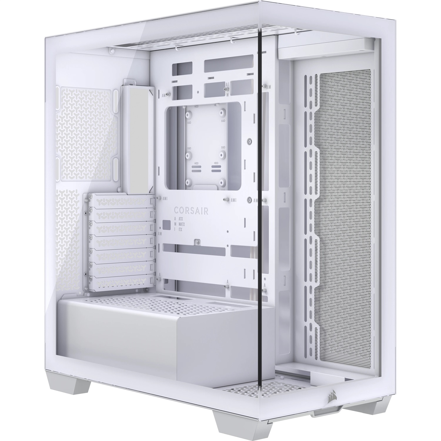 Corsair 3500X Midi Tower Bianco - Case ATX con Pannelli in Vetro Temperato, Design Doppia Camera e Compatibilità E-ATX