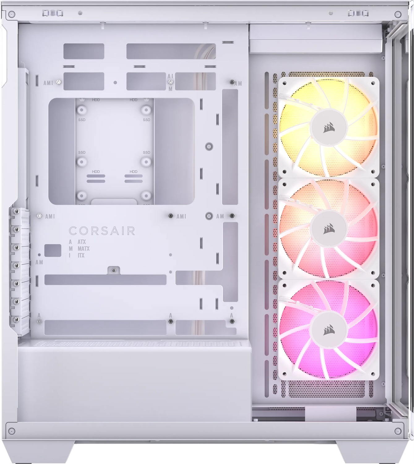 Corsair 3500X ARGB Mid-Tower ATX Case Bianco - Vetro Panoramico Temperato, 3x Ventole CORSAIR RS120 ARGB Incluse, Compatibile con Schede Madri Mini-ITX fino a EATX