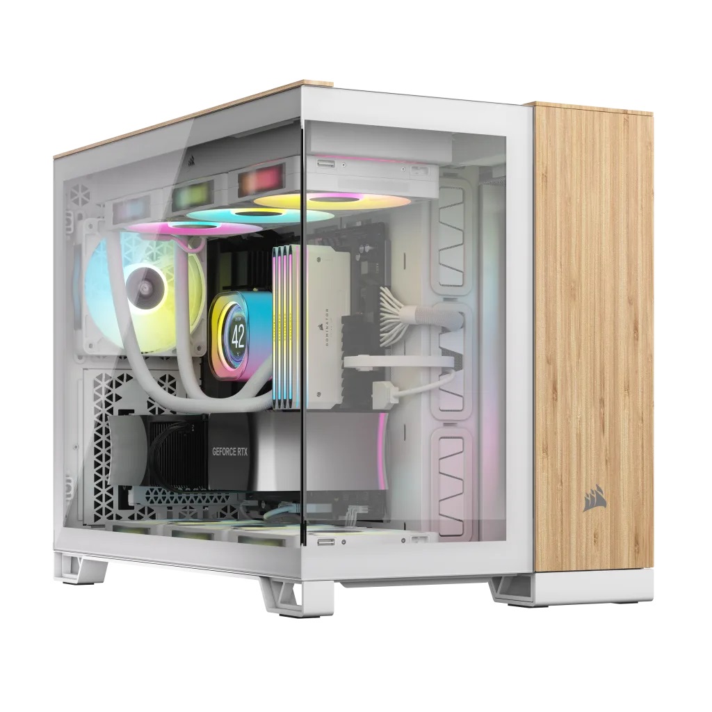 Corsair CC-9011288-WW Computer Case Midi Tower ATX in Bamboo e Bianco con Vetro Temperato