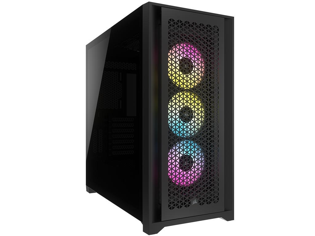 Corsair iCUE 5000D RGB Airflow Case Mid-Tower Nero - 3 Ventole AF120 RGB ELITE, Lighting Node PRO, Design ad Alto Flusso d'Aria
