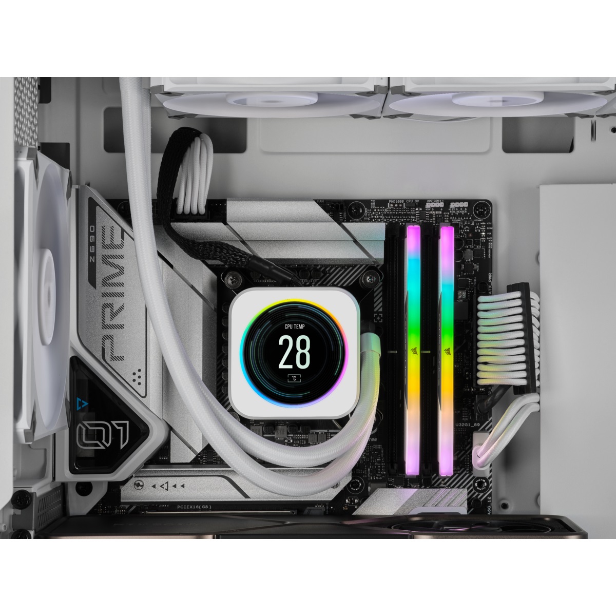 Corsair Vengeance RGB 32GB (2x16GB) DDR5 6000MHz CL40 - Memoria RAM Compatibile iCUE e Intel XMP - Bianco