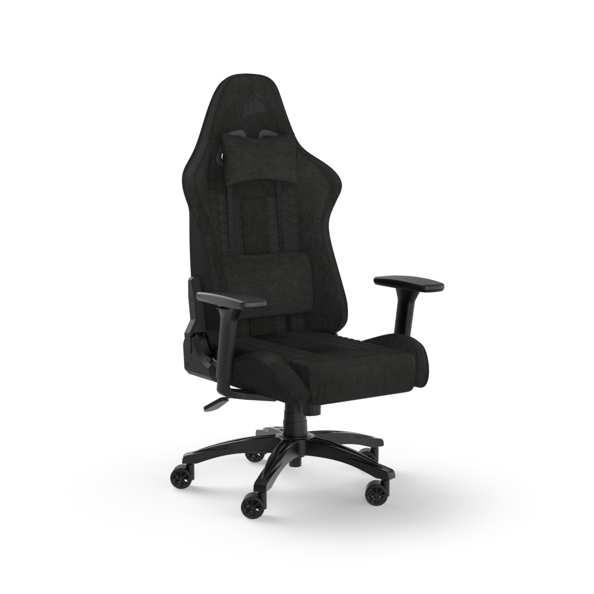 Corsair TC100 Gaming Chair Ergonomica con Seduta e Schienale Imbottiti, Rivestimento in Similpelle, Braccioli Regolabili, Nero