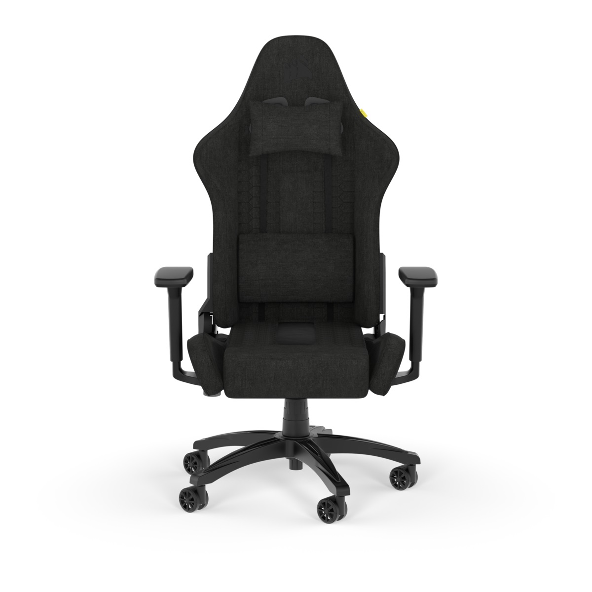 Corsair TC100 Gaming Chair Ergonomica con Seduta e Schienale Imbottiti, Rivestimento in Similpelle, Braccioli Regolabili, Nero