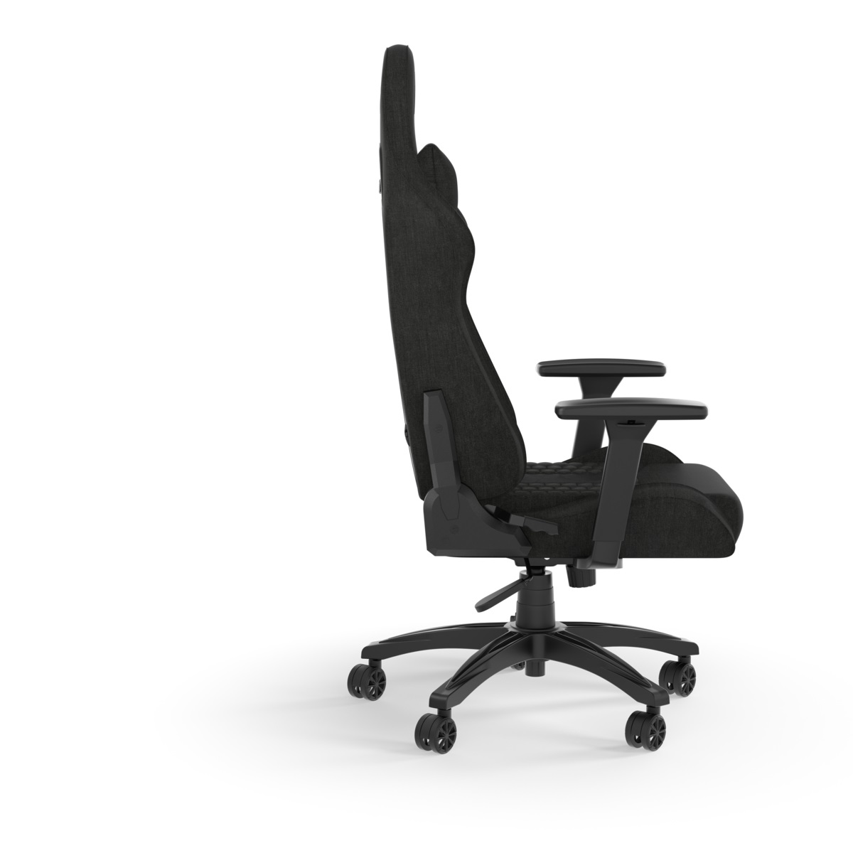 Corsair TC100 Gaming Chair Ergonomica con Seduta e Schienale Imbottiti, Rivestimento in Similpelle, Braccioli Regolabili, Nero