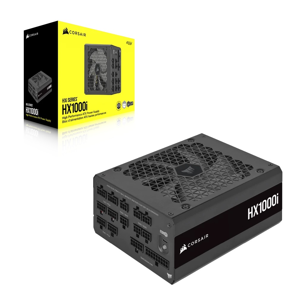 Corsair HX1000i Alimentatore ATX 1000 W Completamente Modulare 80 Plus Platinum - Compatibile con ATX 3.0 e PCIe 5.0 - Nero