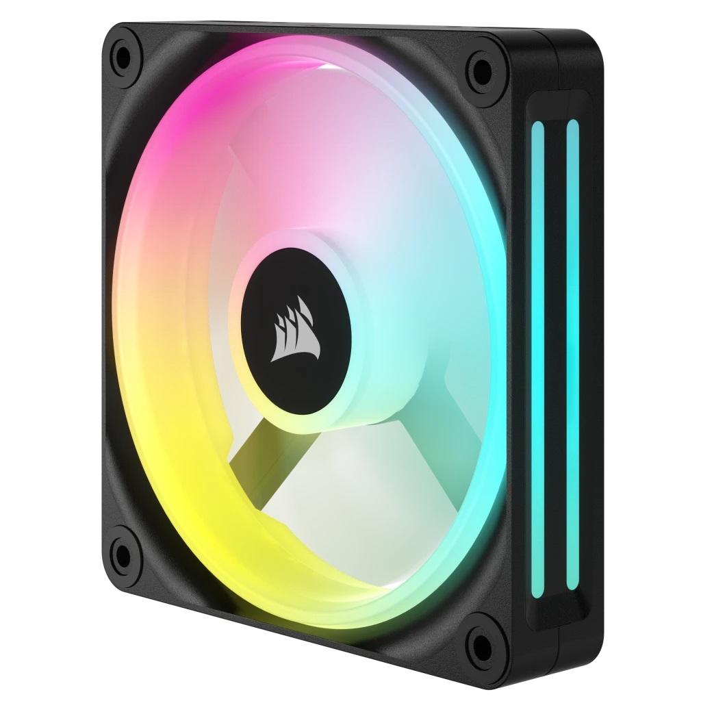 Corsair CO-9051001-WW Ventilatore 12 cm PWM RGB - Nero e Bianco, 480-2400 Giri/min, Flusso d'aria 63,1 pdc/min