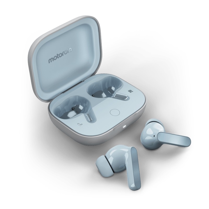 Motorola Moto Buds Cuffie Wireless In-ear con Cancellazione Attiva del Rumore, Audio ad Alta Risoluzione, Blu