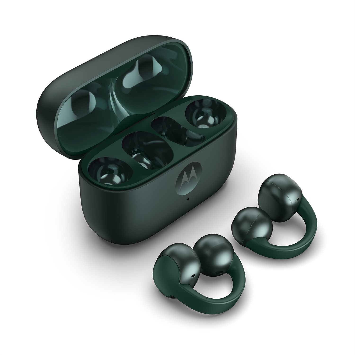 Motorola Moto Buds Loop - Auricolari Wireless In-ear con Design Open-ear, Sound by Bose, Riduzione Rumore, Fino a 37 Ore di Riproduzione, Colore Verde