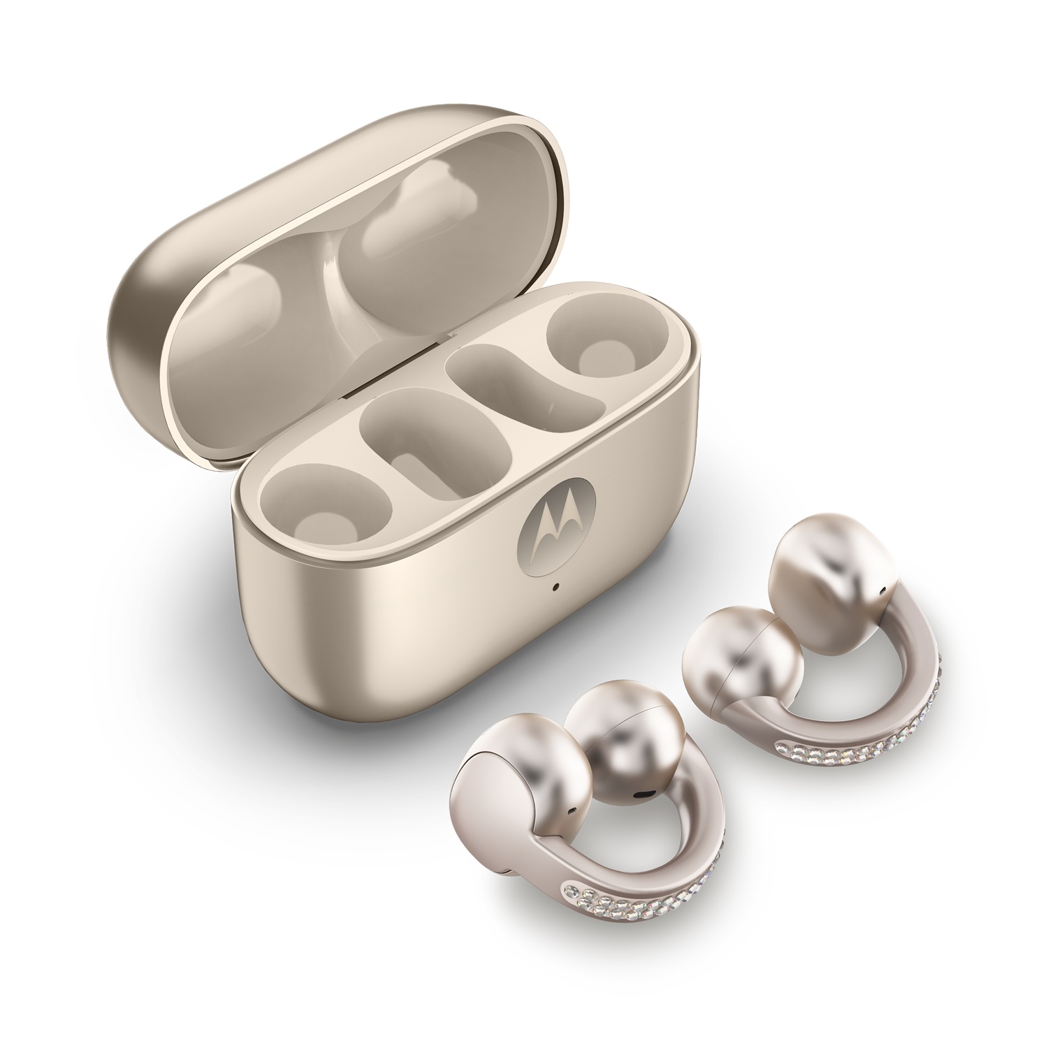 Motorola Moto Buds Loop Auricolari Wireless Bluetooth Beige con Sound by Bose - Ideali per Chiamate, Musica e Sport