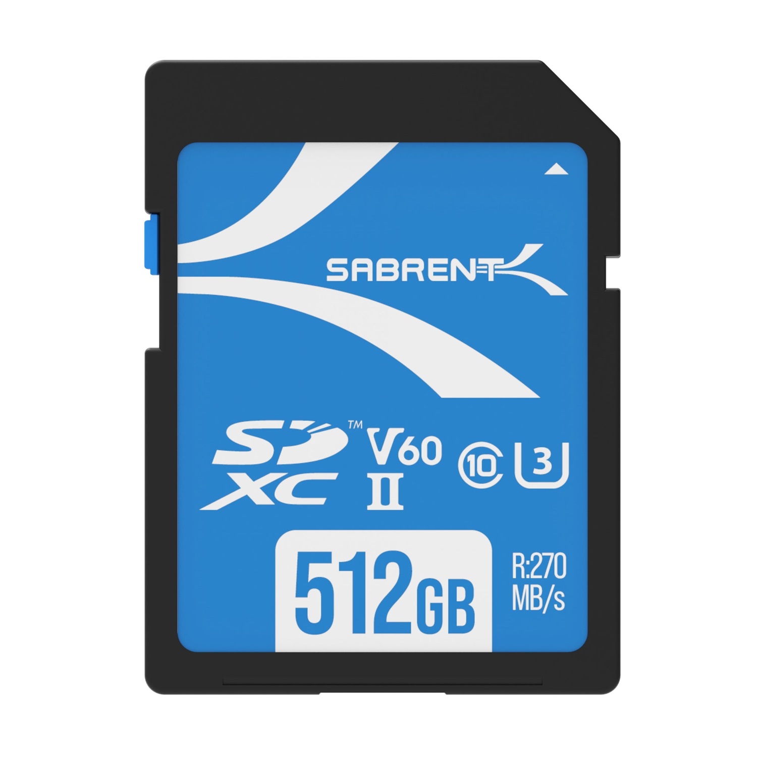 SABRENT Scheda SD 512GB V60 SDXC UHS-II Memoria U3 con R270MB/s e W170MB/s - Ideale per Video 8K e 4K