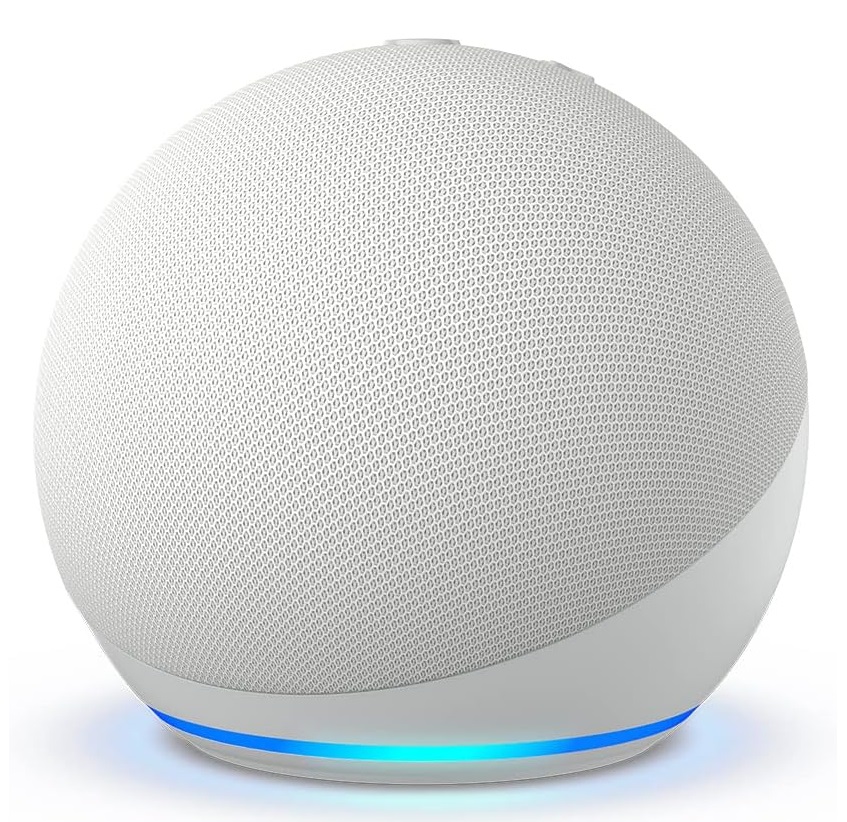 Amazon Echo Dot (5. Gen) - Altoparlante intelligente Wi-Fi e Bluetooth, suono migliorato con Alexa, Bianco ghiaccio