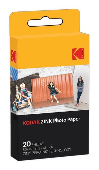 Kodak ZINK Photo Paper - Carta fotografica per Printomatic, 20 fogli, 50 x 76 mm, resistente all'acqua e allo strappo