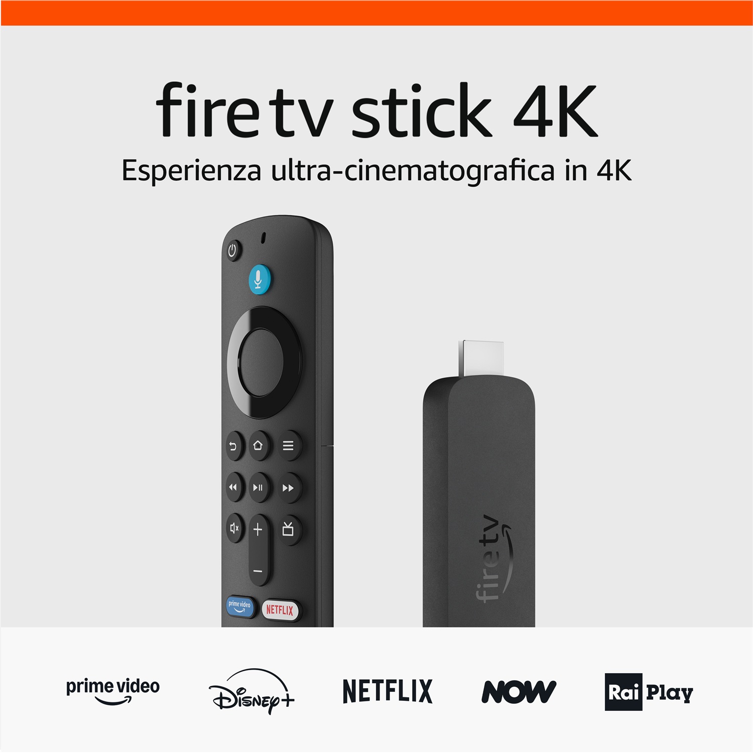 Amazon Fire TV Stick 4K - Streaming 4K Ultra HD con Wi-Fi 6 e Telecomando Vocale