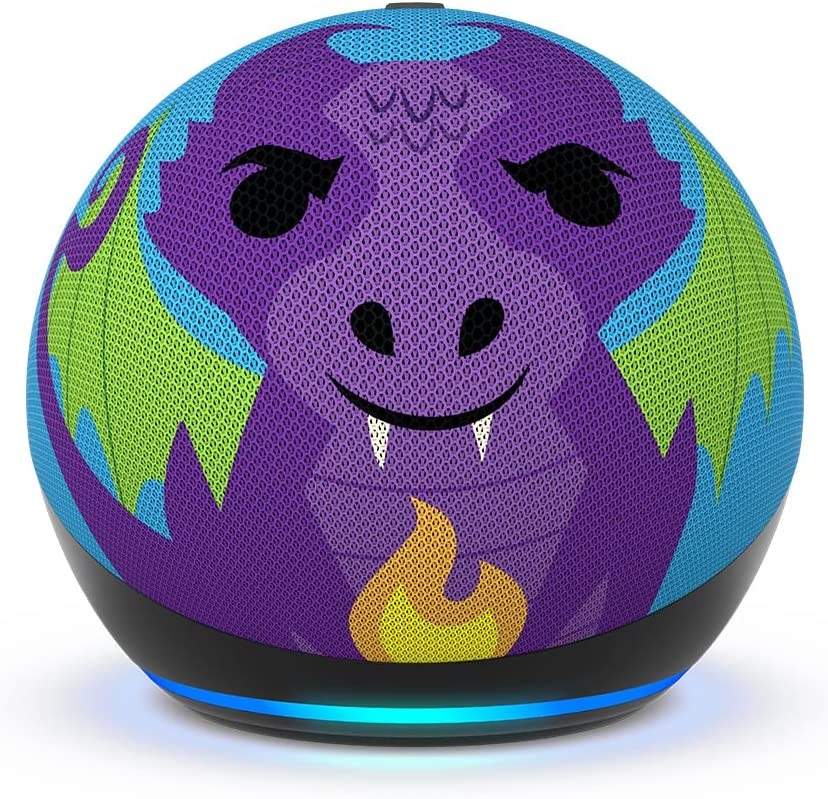 Amazon Echo Dot Kids (5a generazione) - Altoparlante intelligente a forma di drago con Alexa e blocco bambini, per bambini da 3 anni