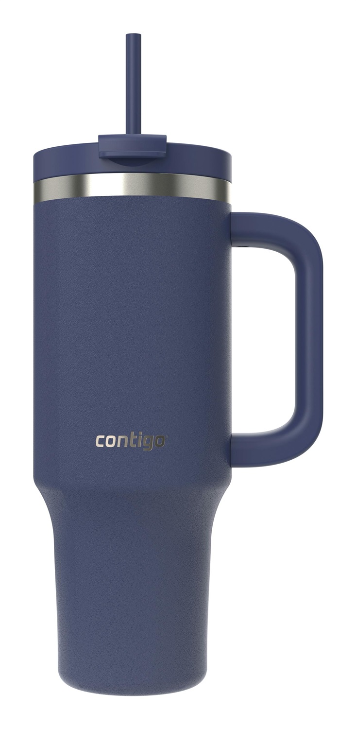 Contigo Bottiglia Termica 1200 ml con Manico e Cannuccia - Isolata in Acciaio Inossidabile, Raffredda per 29 Ore, Senza BPA, Indigo