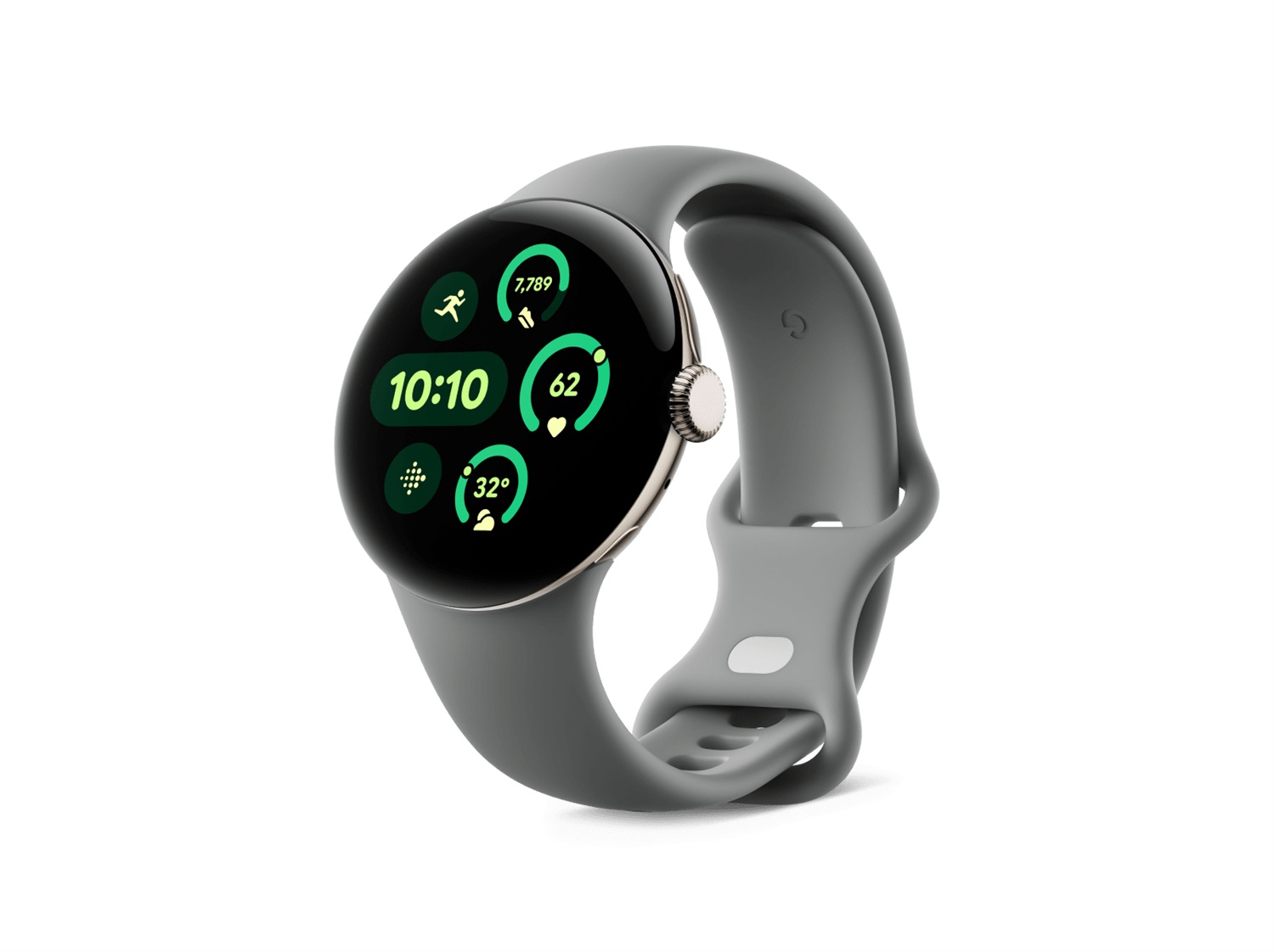 Google Pixel Watch 3 - Smartwatch AMOLED 41 mm Digitale Touch screen 4G LTE Oro Champagne con Cinturino Grigio Verde e GPS