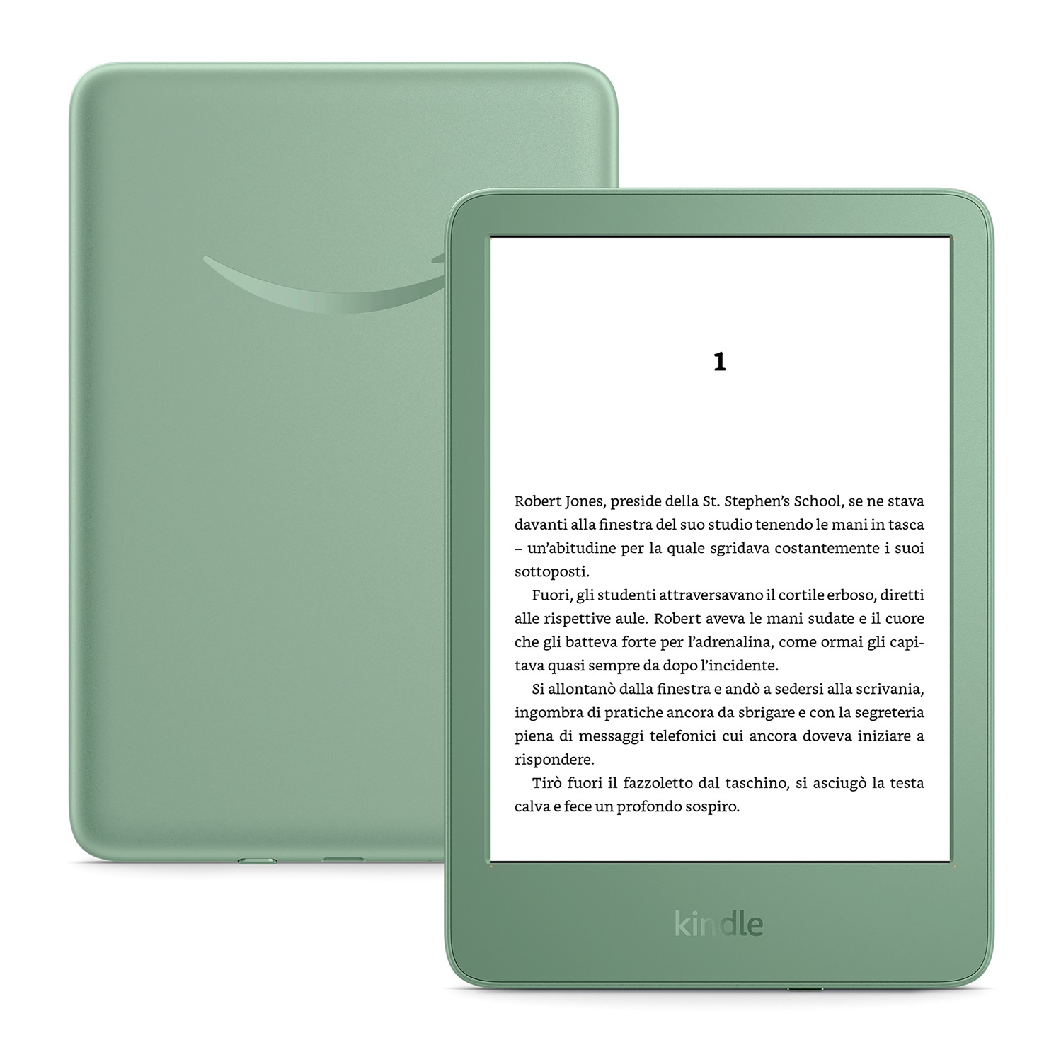 Amazon Kindle (16 GB) - E-Book Reader 6 Pollici con Touchscreen, Illuminazione Frontale Regolabile, Schermo Antiriflesso, Cambio Pagina Rapido, Batteria di Lunga Durata - Verde Matcha (2024) - Con Pubblicità