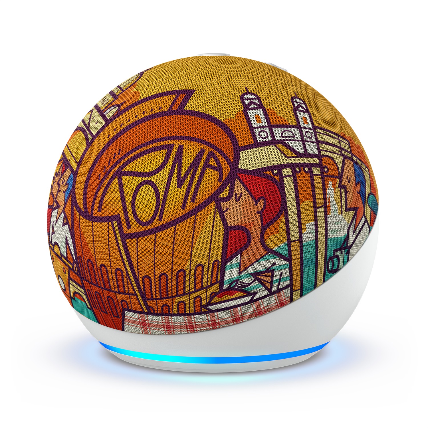 Amazon Echo Dot - Altoparlante intelligente con Alexa, Edizione Limitata Roma con illustrazione iconica