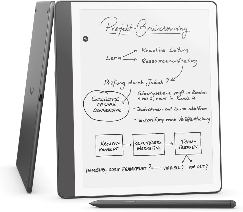 Amazon Kindle Scribe 16 GB - E-Book Reader 10.2'' E Paper con Penna Premium Inclusa, Scrittura Diretta su Libri e Documenti, Grigio Tungsteno
