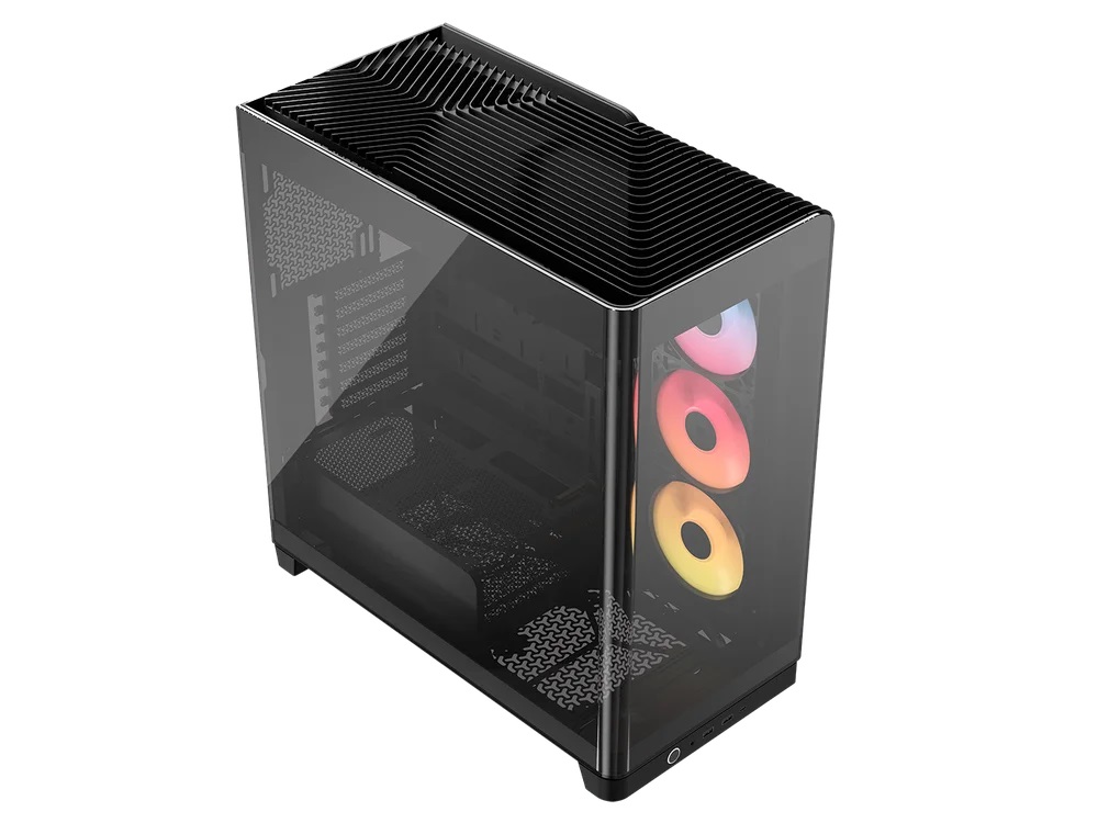 CORSAIR FRAME 4500X RS-R ARGB Case Mid-Tower con Vetro Panoramico, Sistema InfiniRail, Adatto a Due Radiatori da 360 mm, GPU Anti-Sag e 3 Ventole RS120R - Nero