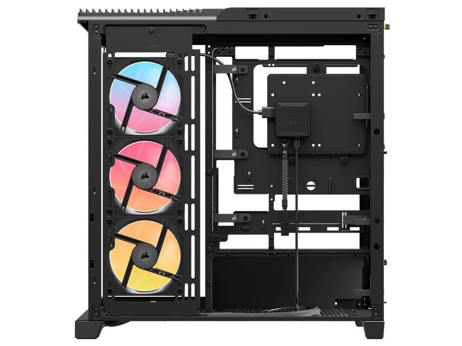 CORSAIR FRAME 4500X RS-R ARGB Case Mid-Tower con Vetro Panoramico, Sistema InfiniRail, Adatto a Due Radiatori da 360 mm, GPU Anti-Sag e 3 Ventole RS120R - Nero