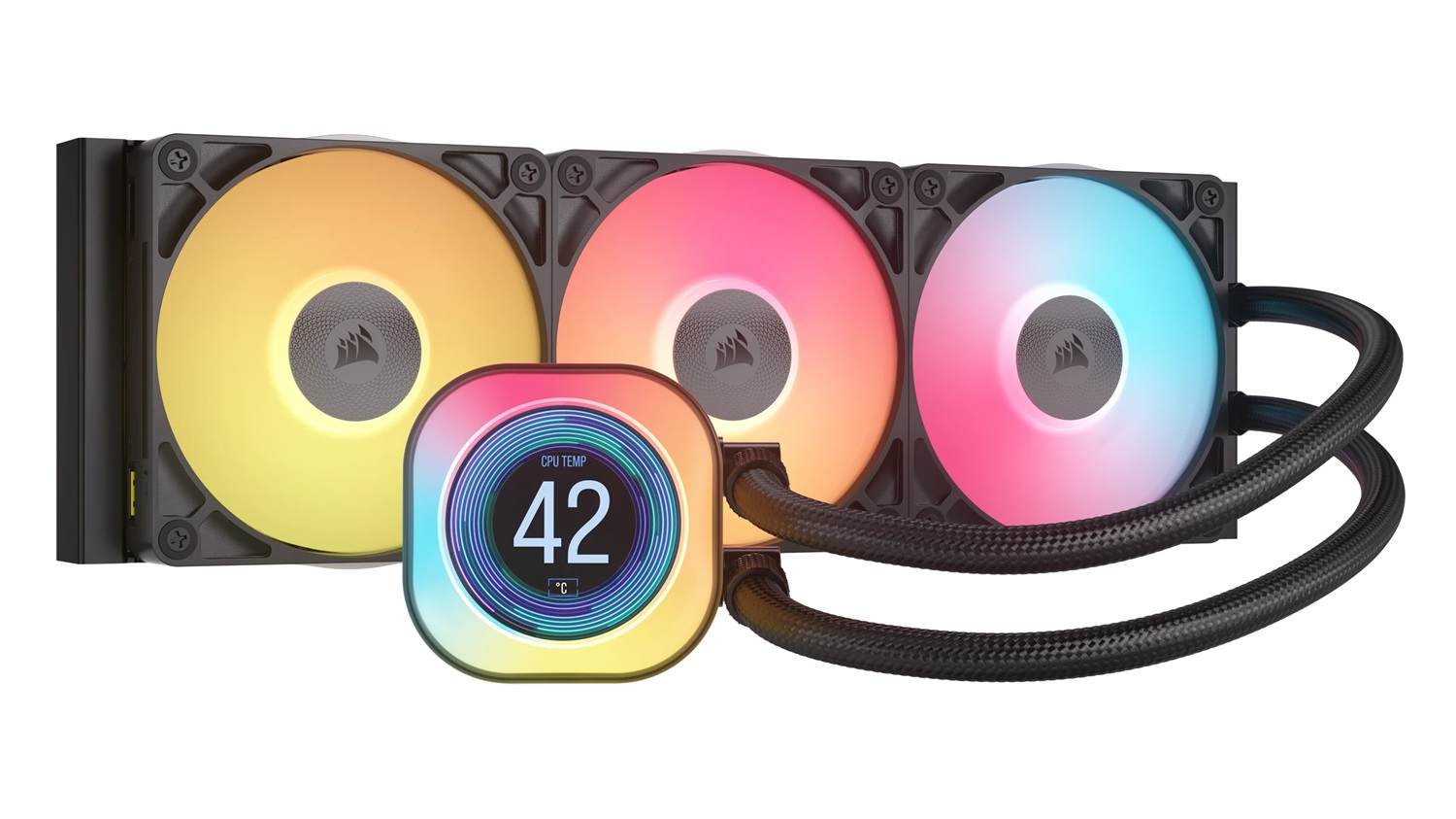 Corsair iCUE LINK TITAN 360 RX LCD Raffreddatore CPU a Liquido 360mm RGB con 3 Ventole RX120 e Hub Incluso - Compatibile Intel LGA 1851/1700 e AMD AM5/AM4