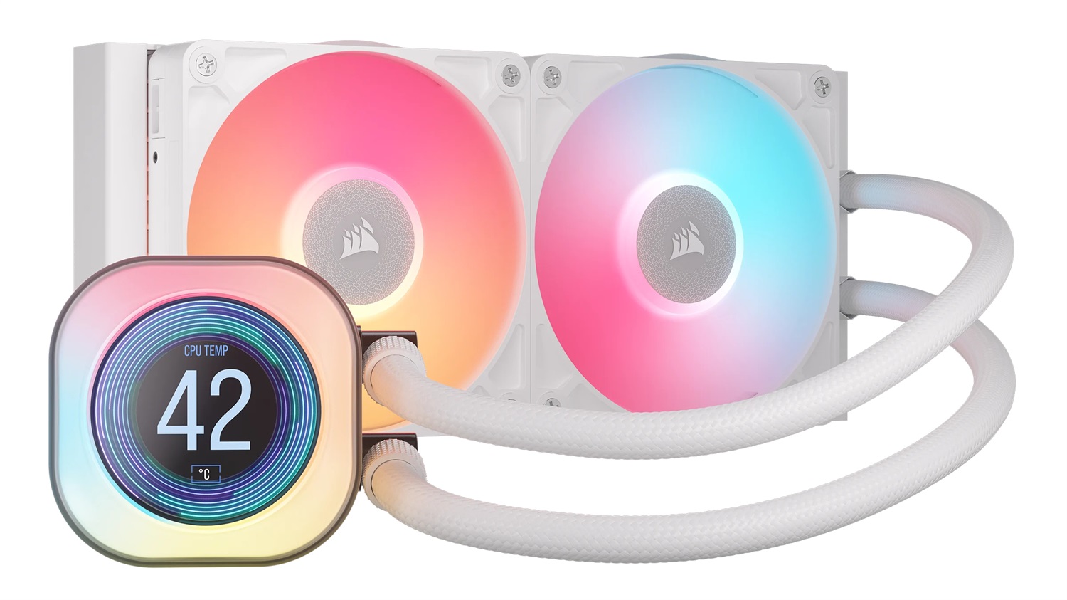 Corsair iCUE LINK TITAN 240 RX LCD Raffreddatore CPU a Liquido con Ventole RGB - 240mm, Bianco, Compatibile Intel e AMD