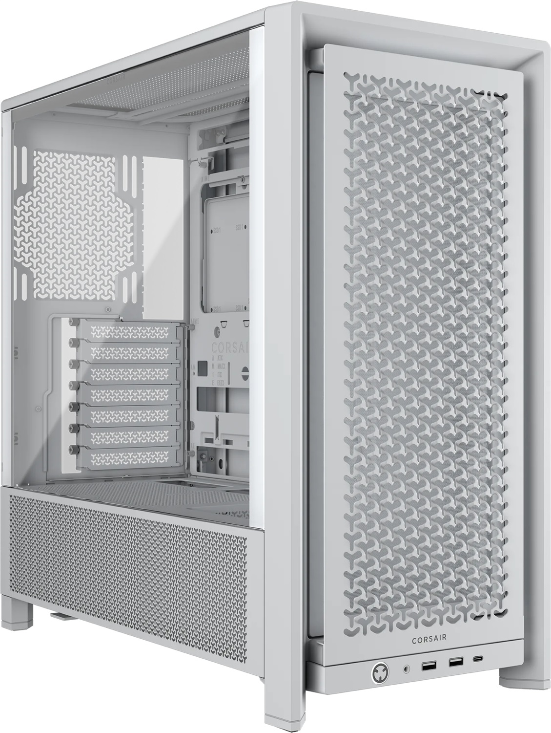 Corsair FRAME 4000D Midi Tower Bianco - Case PC E-ATX con Vetro Temperato e Flusso d'Aria Elevato