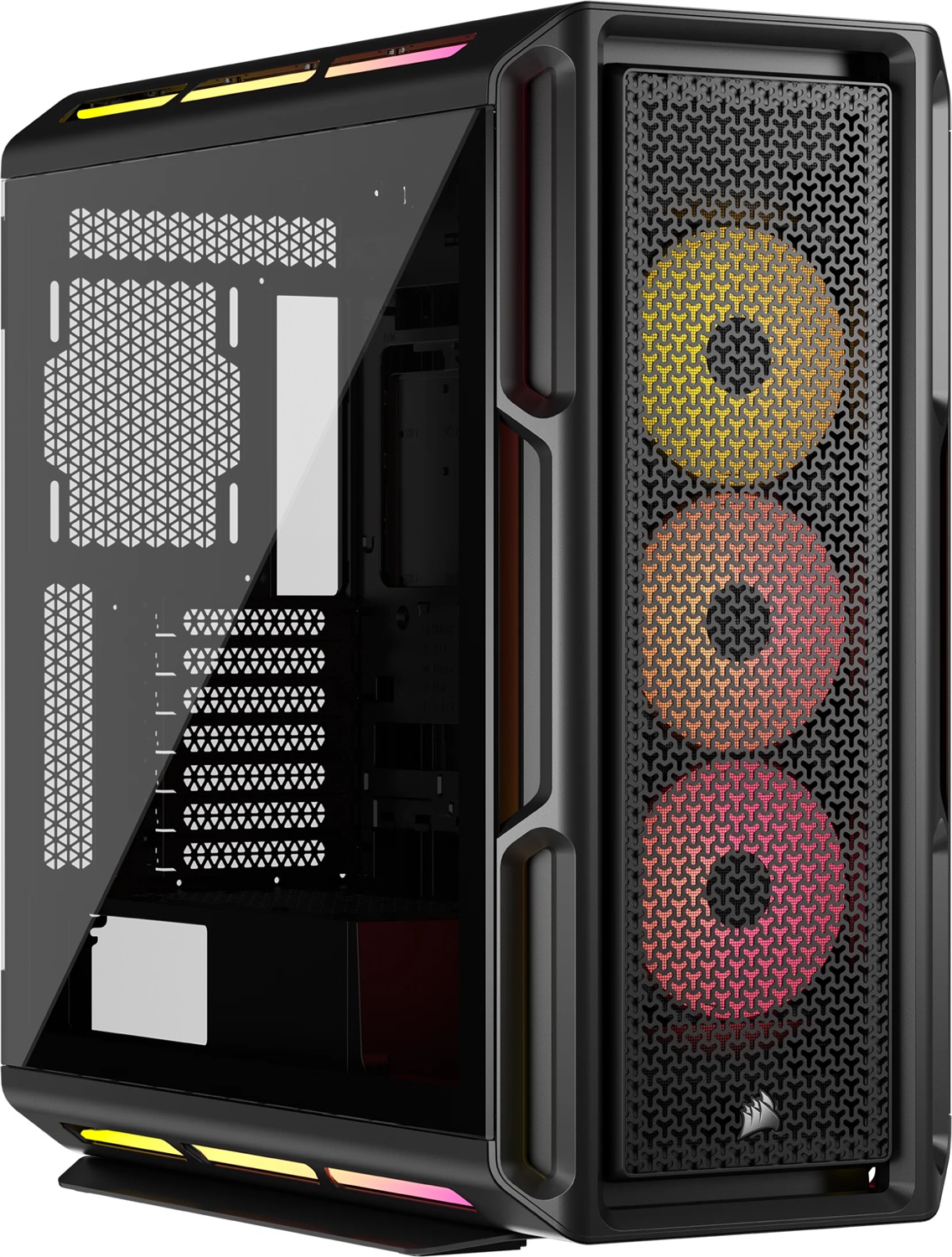 CORSAIR iCUE LINK 5000T LX RGB Midi Tower PC Case - Nero, con 3 ventole LX120 RGB, strisce luminose Aurora RGB e Hub di sistema iCUE LINK