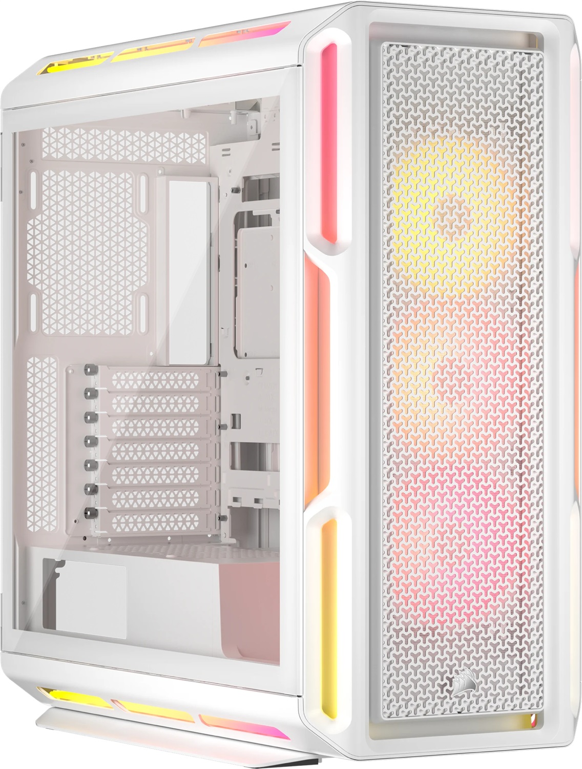 Corsair iCUE LINK 5000T LX RGB Mid-Tower ATX PC Case - Bianco con 3 ventole LX120 RGB, strisce luminose Aurora e hub di sistema iCUE LINK