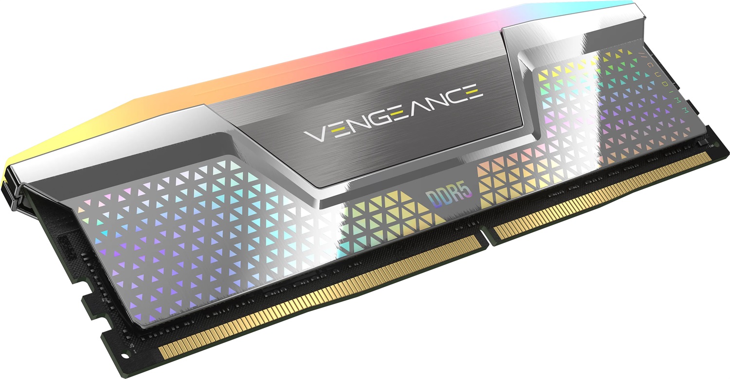 Corsair Vengeance RGB DDR5 48GB (2x24GB) 8400MHz CL40 Memoria per Computer Desktop con Illuminazione RGB - Argento