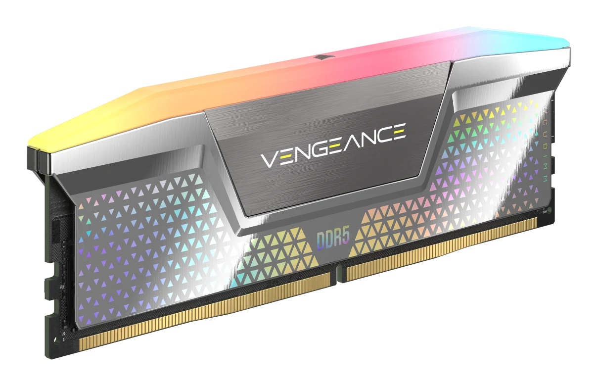 Corsair Vengeance RGB DDR5 48GB (2x24GB) 8000MHz CL38 Memoria per Computer Desktop con Illuminazione RGB - Argento