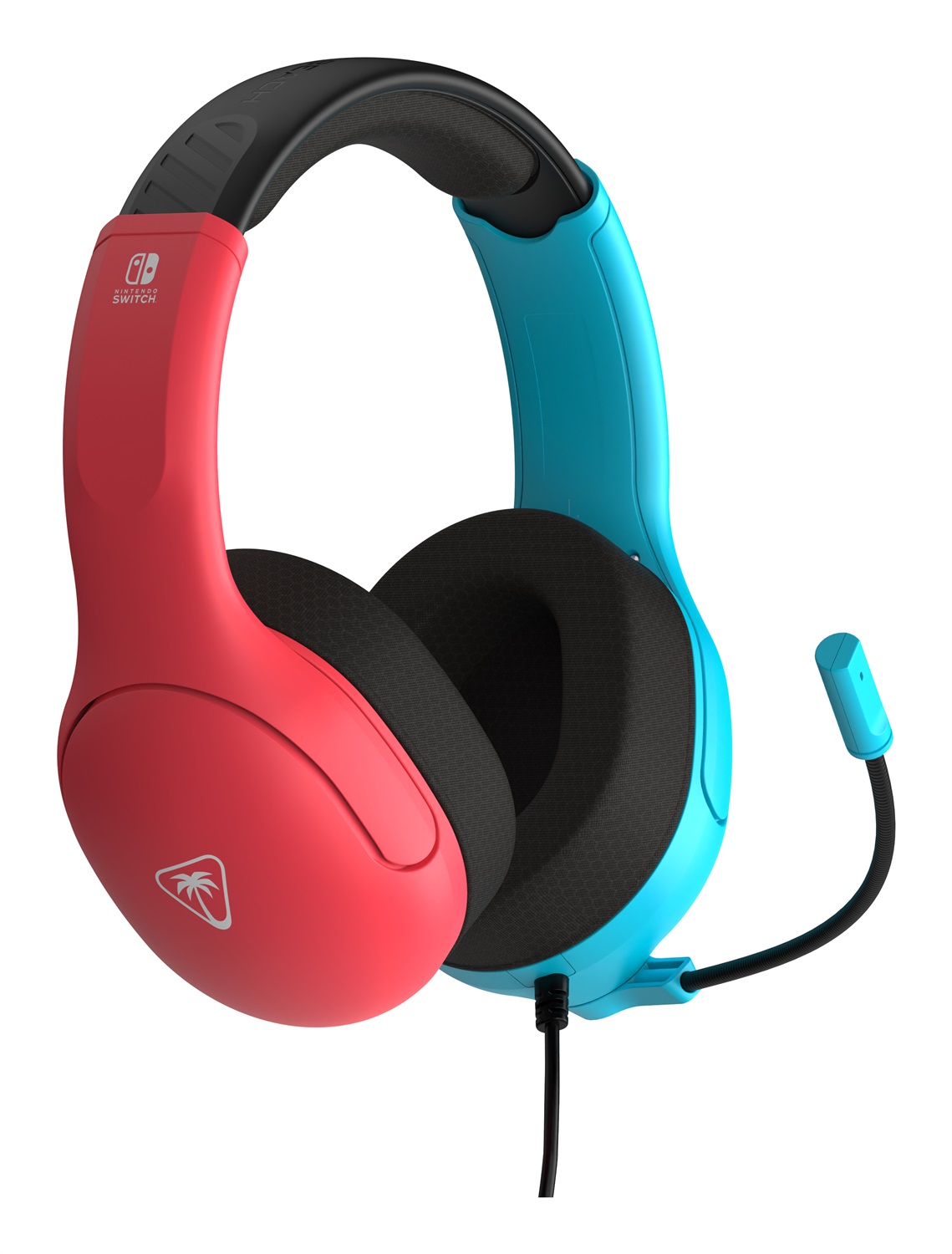 Turtle Beach Airlite Fit Blu e Rosse Cuffie da gioco cablate con licenza ufficiale per tutti i Nintendo Switch - Microfono flip-and-mute, padiglioni auricolari dal comfort superiore