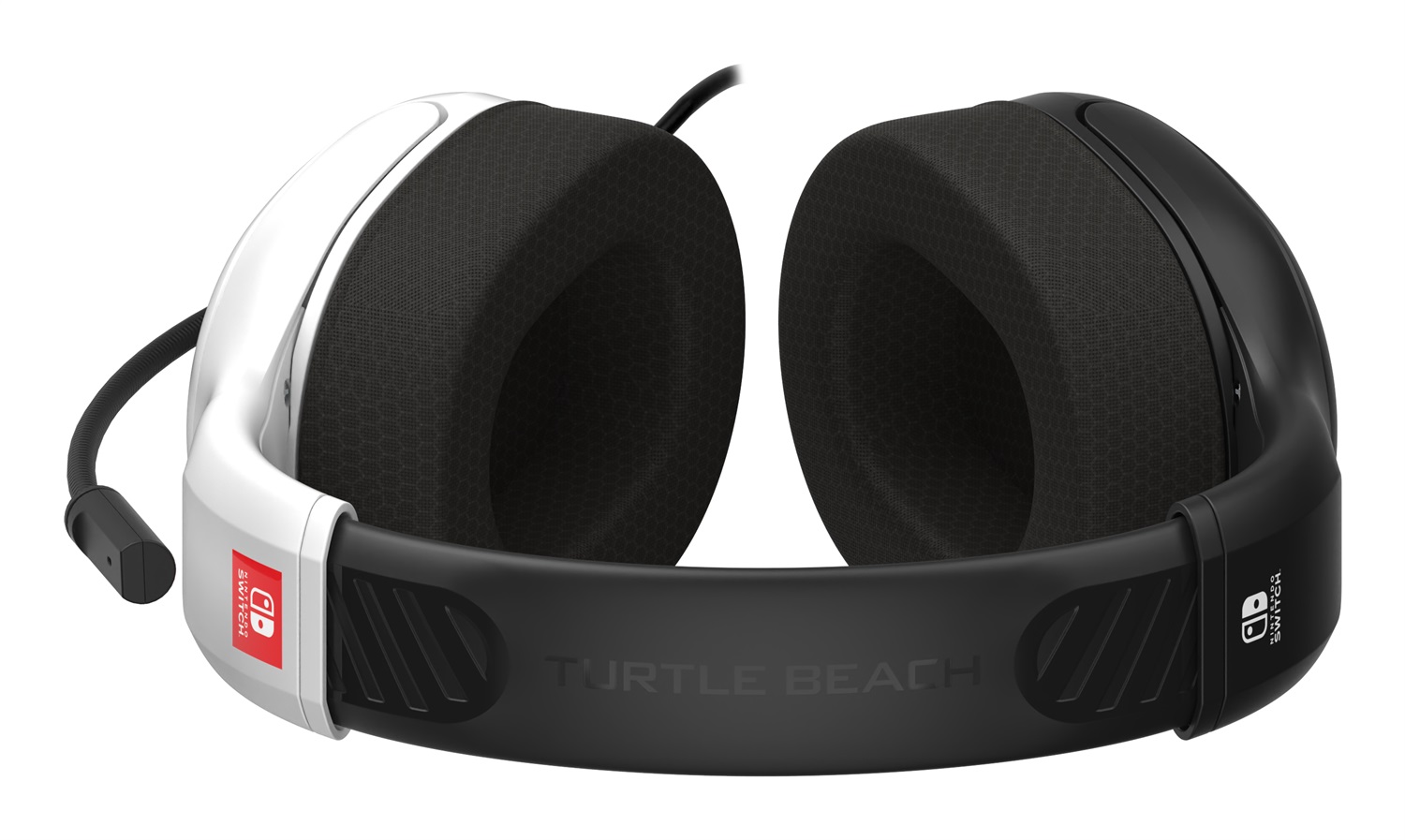 Turtle Beach Airlite Fit Nero e Bianco Cuffie da gioco cablate con licenza ufficiale per tutti i Nintendo Switch - Microfono flip-and-mute, padiglioni auricolari dal comfort superiore