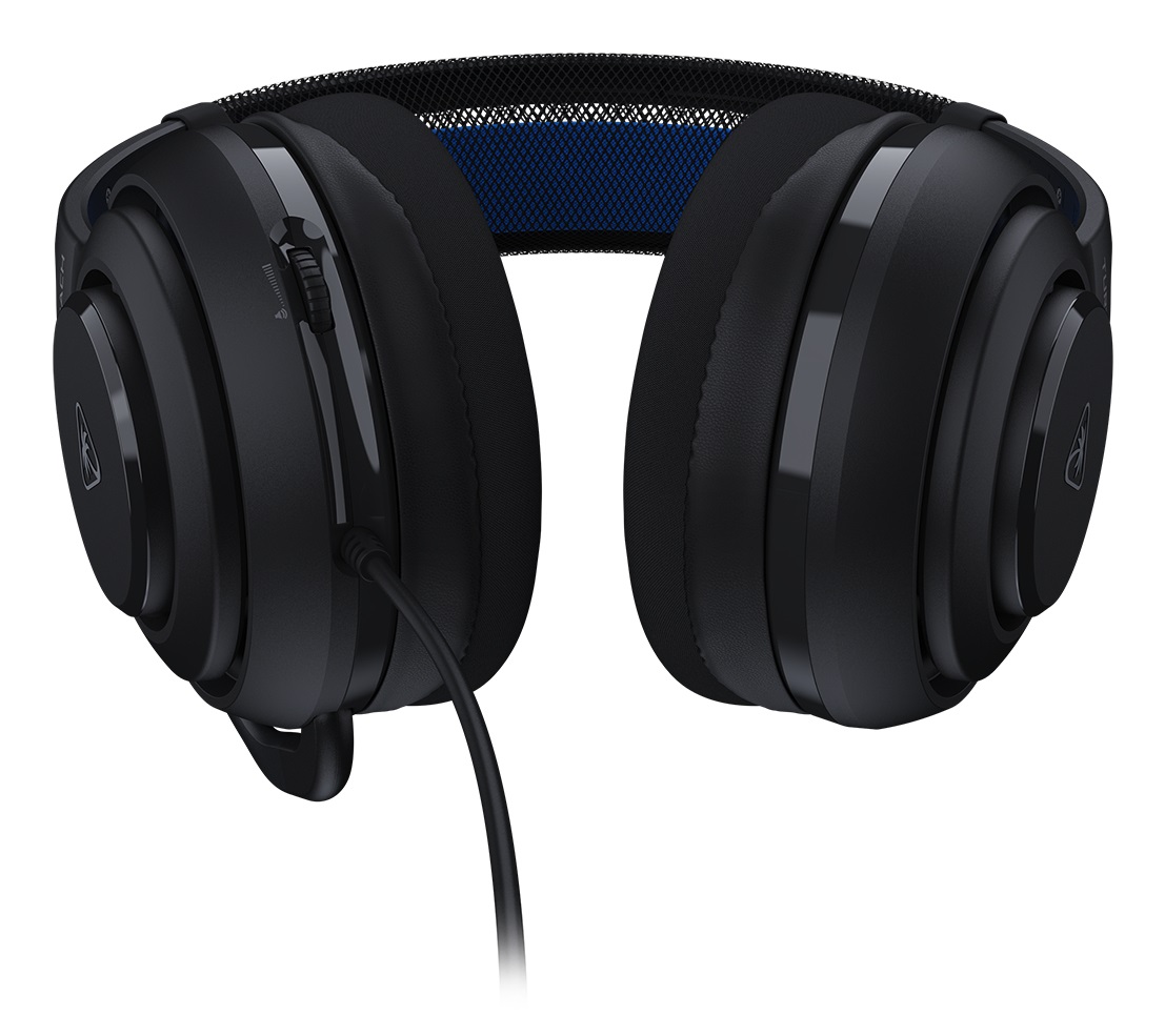 Turtle Beach Atlas 200 - Cuffie da gioco cablate nere con driver Nanoclear da 50 mm, microfono flip-to-mute e cuscinetti in memory foam per PS5 e PS4
