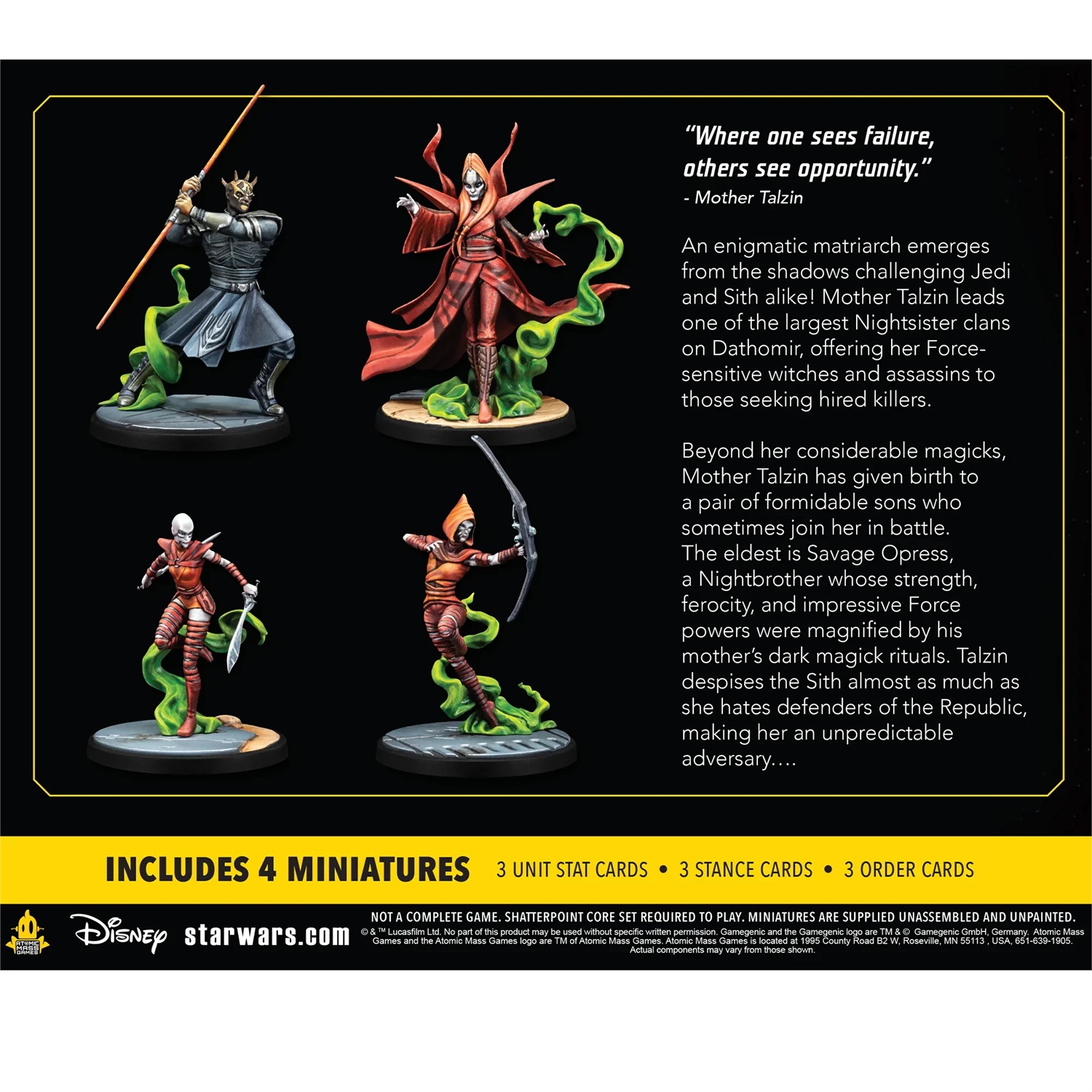 Atomic Mass Games Star Wars: Shatterpoint - Witches of Dathomir Squad Pack, Espansione Gioco da Tavolo, Edizione in Inglese, 14 Anni