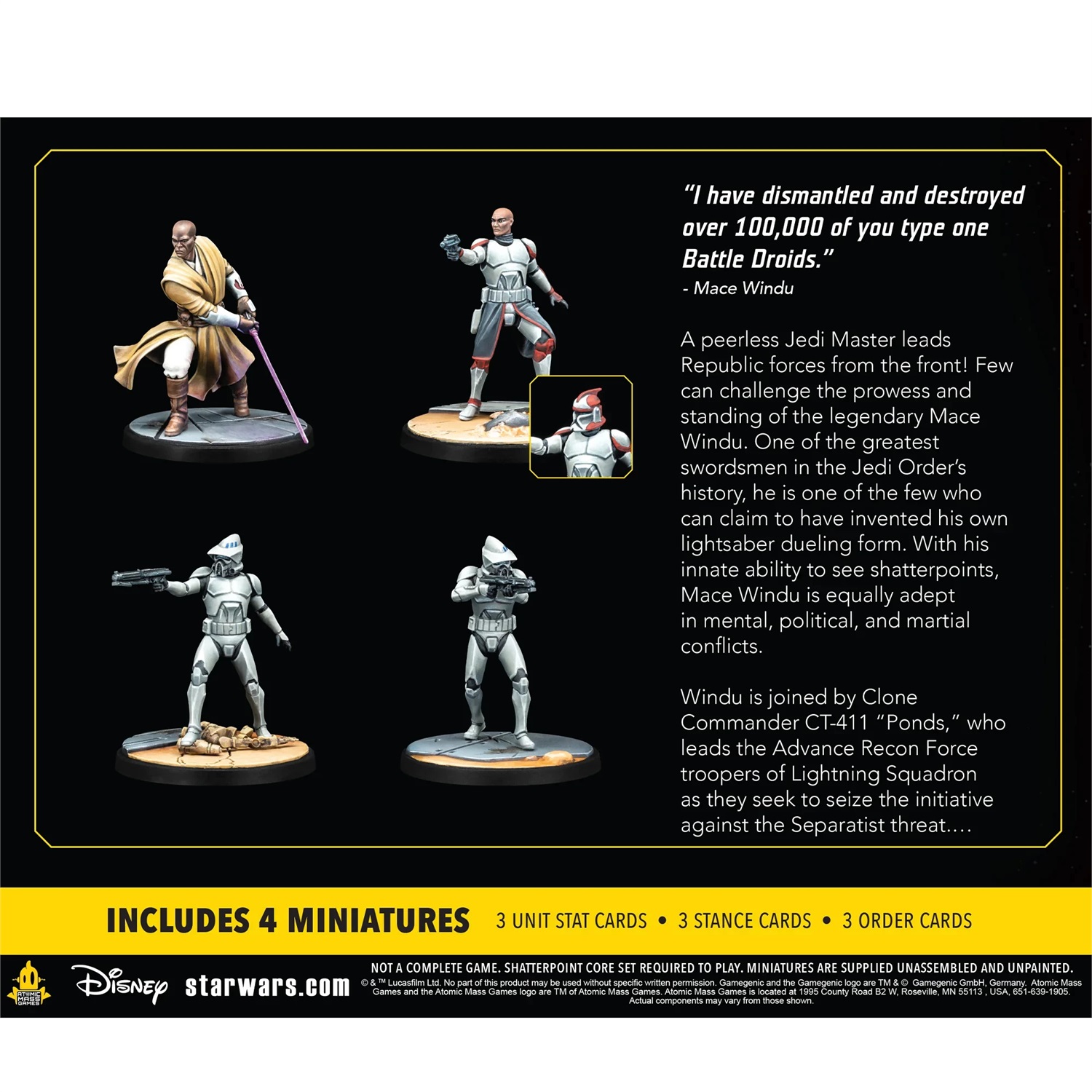 Atomic Mass Games Star Wars: Shatterpoint - This Party's Over Squad Pack (Mace Windu) - Espansione Gioco da Tavolo, 14 Anni, Edizione in Inglese