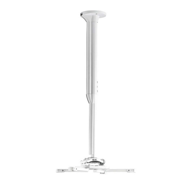 Chief KITEC045080W Supporto per Proiettore da Soffitto Bianco, Altezza Regolabile 45-80 cm, Capacità Max 11,3 kg, Rotazione 360°, Inclinazione 0-15°