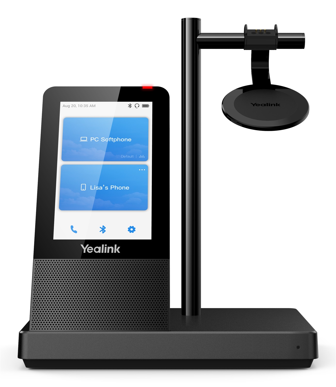 Yealink WH66 Dual UC Auricolare Wireless Stereo A Padiglione per Ufficio con Bluetooth e Base di Ricarica, Nero