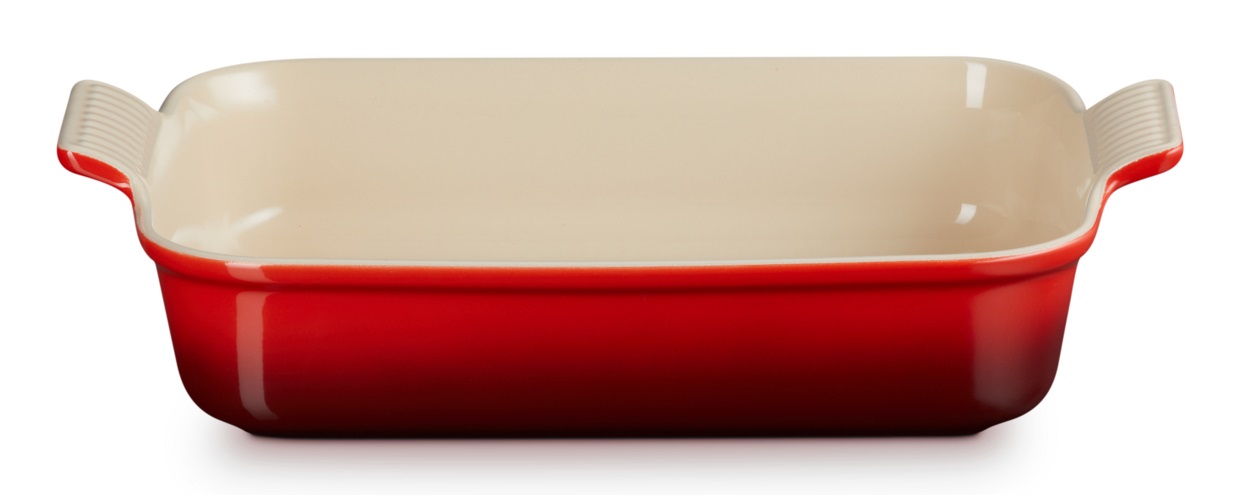 Le Creuset Pirofila Rettangolare Tradition in Gres Vetrificato, 32 cm, 4 L, Rosso Ciliegia