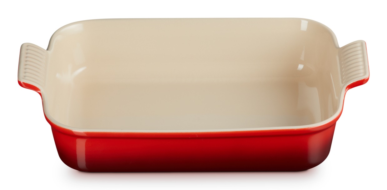 Le Creuset Pirofila Rettangolare Tradition in Gres Vetrificato, 32 cm, 4 L, Rosso Ciliegia
