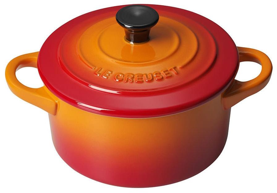 Le Creuset Mini Cocotte Rotonda in Gres Vetrificato Arancione, 0,25 L, 10 x 5 cm